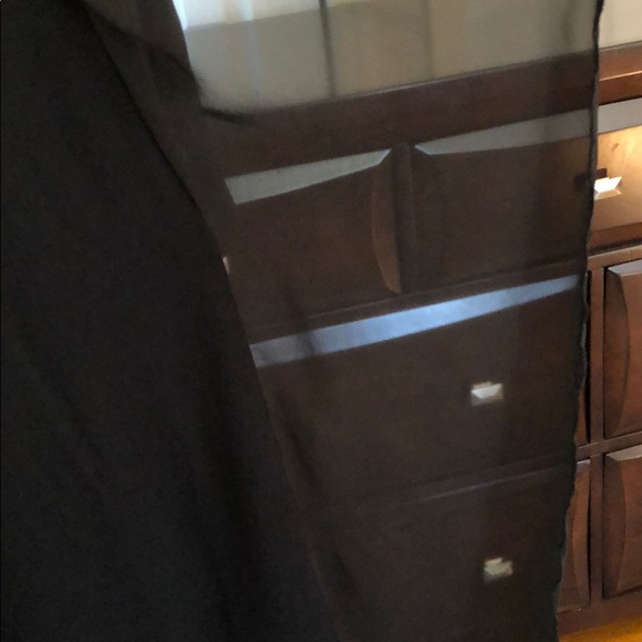 Black Asymmetrical 3/4 Sleeve with Chiffon Drape - Picture 4 of 5